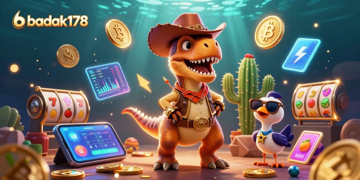 Engage with the vibrant casino scene of badak178 featuring a T-Rex and crypto highlights.