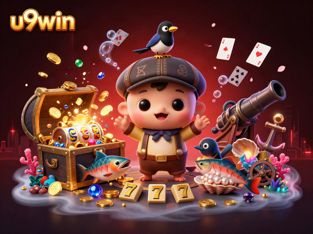 u9win showcases an exciting underwater casino adventure with vibrant characters and dynamic slot elements