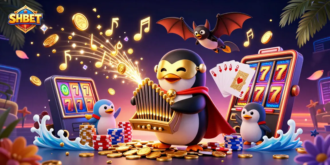 Experience SHBET thrills with a whimsical 3D scene of gaming action and golden rewards.