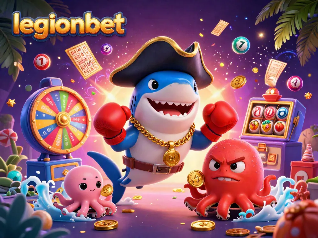 Join the fun at legionbet with vibrant lottery and slot visuals in this thrilling casino scene.