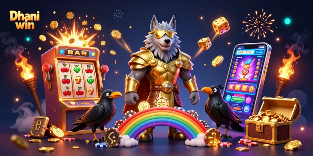 Dhani win: Experience thrilling gaming with Odin and ravens over a vibrant casino scene