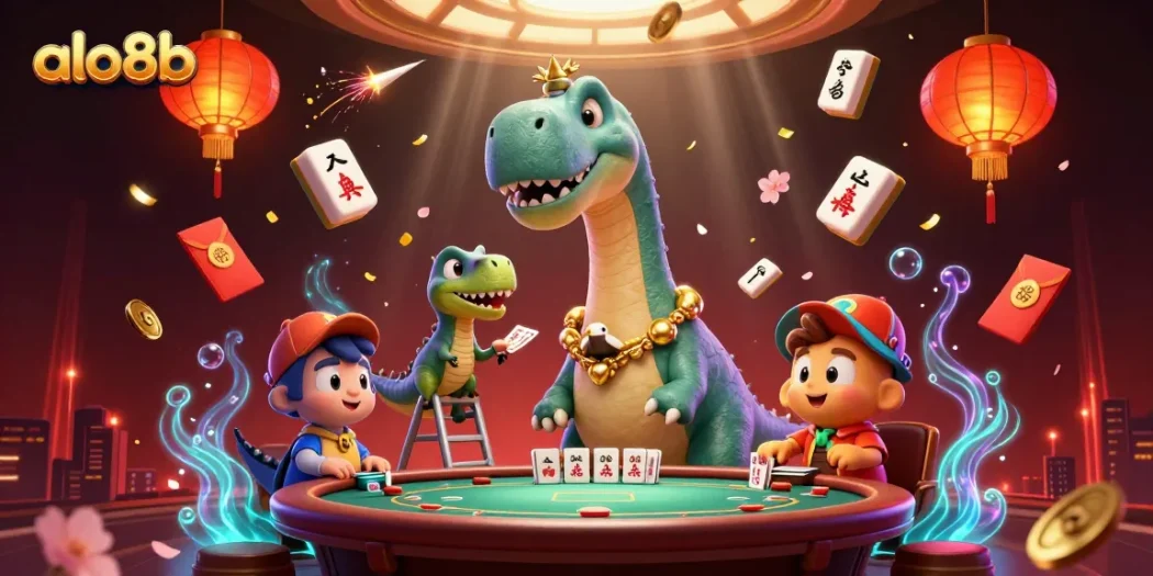 Play and win at ALO8b casino with dynamic 3D characters in a vibrant setting.