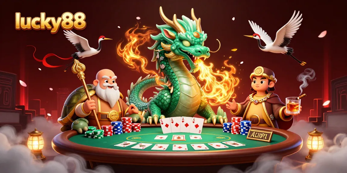 Engage in the thrilling world of lucky88 with a spectacular dragon, turtle sage, and lucky cranes.