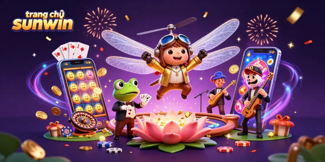 Experience exciting gameplay at trang chủ sunwin featuring a vivid casino scene with engaging characters.